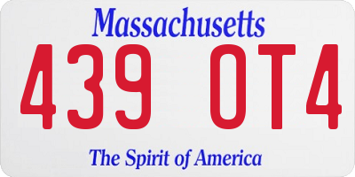MA license plate 439OT4