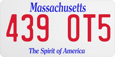 MA license plate 439OT5