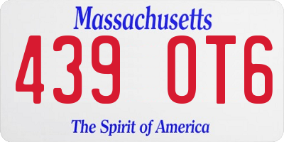 MA license plate 439OT6