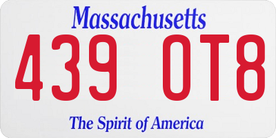 MA license plate 439OT8