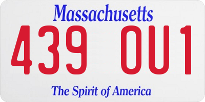MA license plate 439OU1