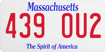 MA license plate 439OU2