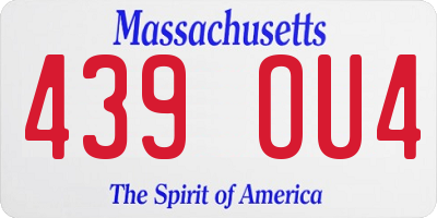 MA license plate 439OU4