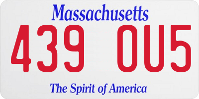 MA license plate 439OU5