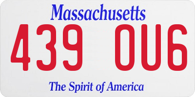 MA license plate 439OU6