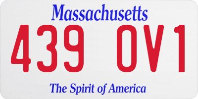 MA license plate 439OV1