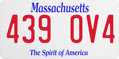 MA license plate 439OV4