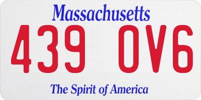 MA license plate 439OV6