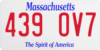MA license plate 439OV7