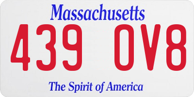 MA license plate 439OV8