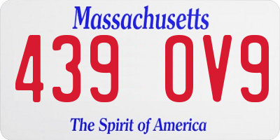 MA license plate 439OV9