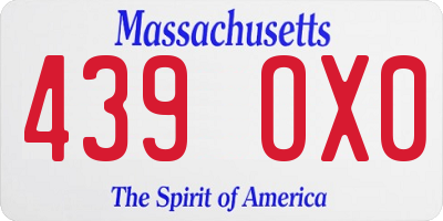 MA license plate 439OX0