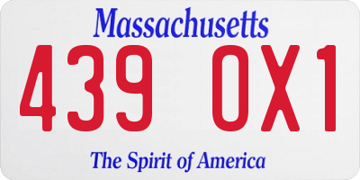 MA license plate 439OX1