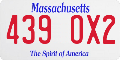 MA license plate 439OX2