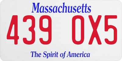 MA license plate 439OX5