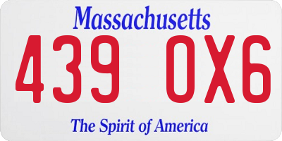 MA license plate 439OX6