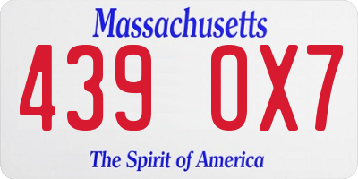 MA license plate 439OX7