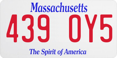 MA license plate 439OY5