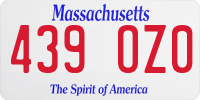 MA license plate 439OZ0