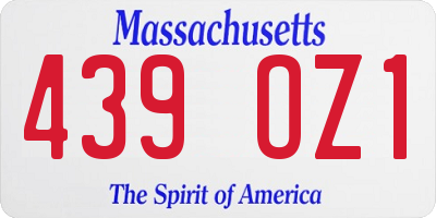 MA license plate 439OZ1