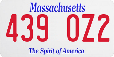MA license plate 439OZ2
