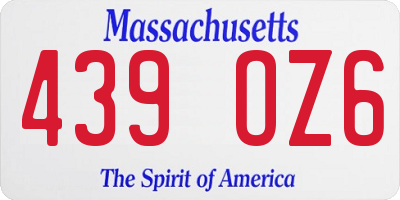 MA license plate 439OZ6