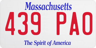 MA license plate 439PA0