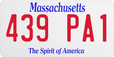 MA license plate 439PA1