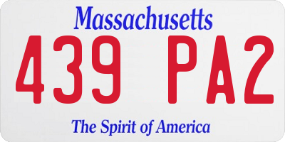 MA license plate 439PA2