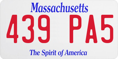MA license plate 439PA5