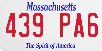 MA license plate 439PA6