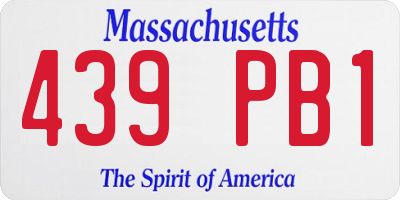 MA license plate 439PB1