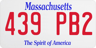 MA license plate 439PB2