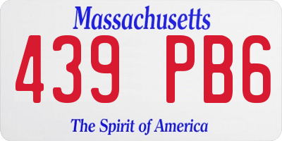 MA license plate 439PB6