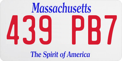 MA license plate 439PB7