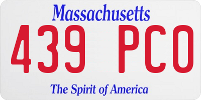 MA license plate 439PC0
