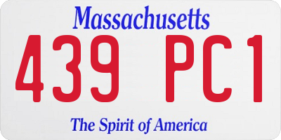 MA license plate 439PC1