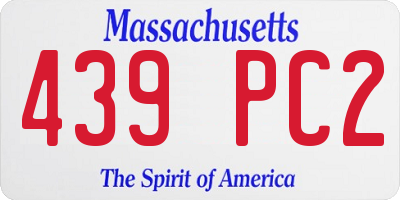 MA license plate 439PC2