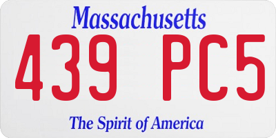 MA license plate 439PC5
