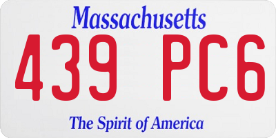 MA license plate 439PC6