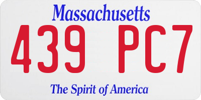 MA license plate 439PC7