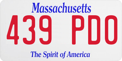 MA license plate 439PD0