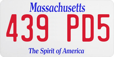 MA license plate 439PD5