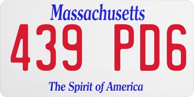MA license plate 439PD6