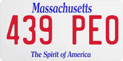 MA license plate 439PE0