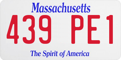 MA license plate 439PE1