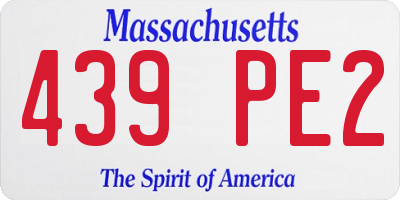 MA license plate 439PE2