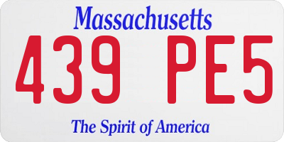 MA license plate 439PE5