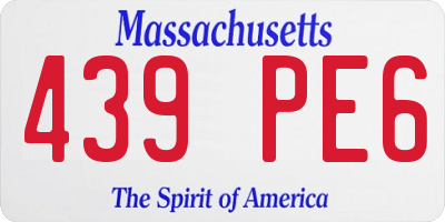 MA license plate 439PE6