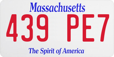 MA license plate 439PE7
